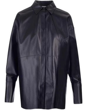 Loewe Paneled Leather Shirt - Blue
