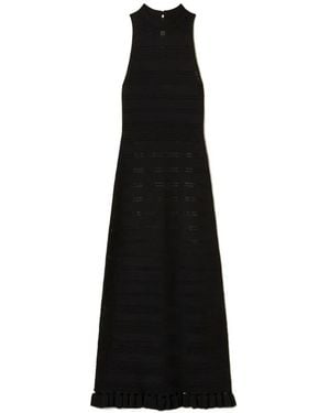 Twinset Long Turtleneck Knit Dress With Ruffles - ブラック