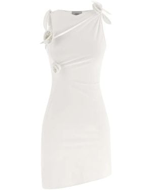 Coperni Flower Asymmetric Dress - White