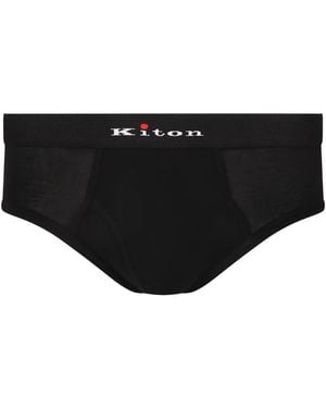 Kiton Slip Con Banda Logata - Nero