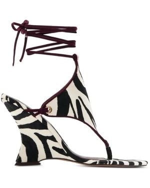 Naked Wolfe Rampage Sandalen Mit Zebramuster - Weiß