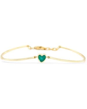 Yi Collection 18K Heart Emerald Bangle - White