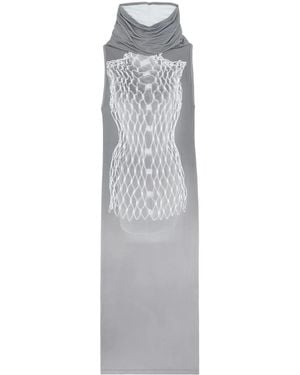 MM6 by Maison Margiela Dummy Print Jersey Midi Dress - Grey