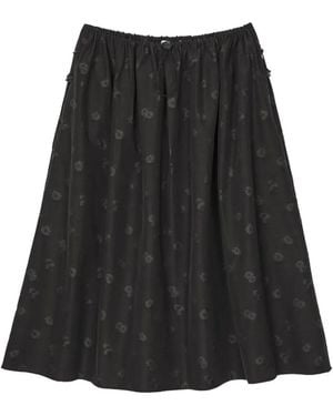 Cecilie Bahnsen Fiella Midirock Aus Ditsy-Bellis-Jacquard - Schwarz