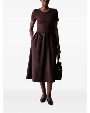 Marc O' Polo Gathered-Skirt Midi Dress - Black