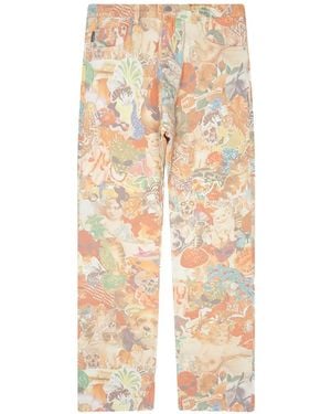 Pleasures Stickers Straight-Leg Jeans - Natural