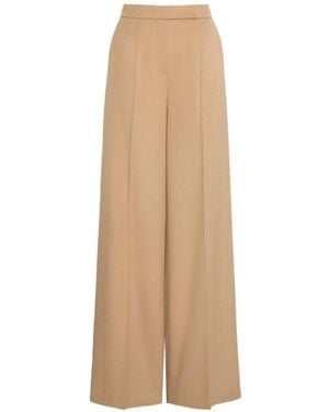 Max Mara Wide Sable-Look Camel Pants - Natural