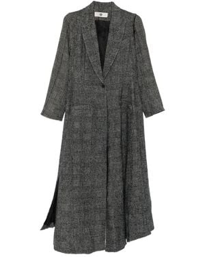Marc Le Bihan Plaid Single-breasted Coat - グレー