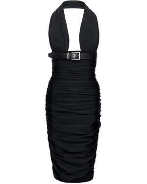 MEDEA Ruched Midi Dress - Black