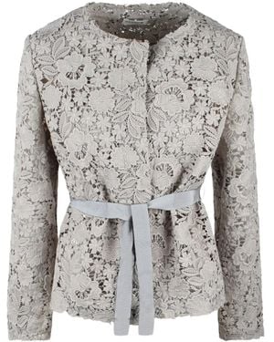 P.A.R.O.S.H. Peonia Jacke mit Spitzen-Overlay - Grau