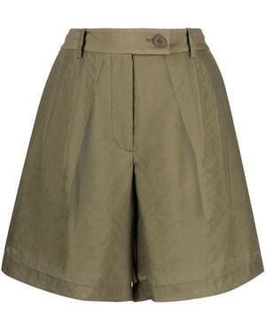 Helmut Lang Pleated Sheer Shorts - Green