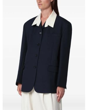 Source Unknown Blazer Suki Con Cuello En Contraste - Azul