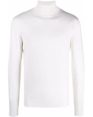 Dell'Oglio Fine Knit Roll Neck Jumper - White