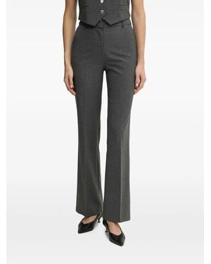 Morgan Pinstripe Tailored Trousers - Black