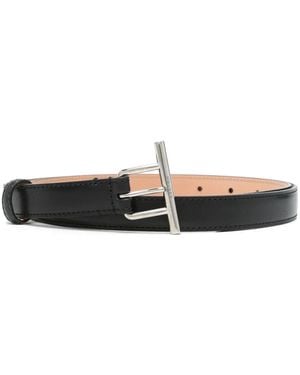 McQueen Leather Belt With Buckle - Black