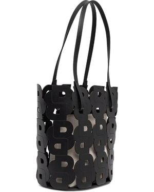 BOSS Bolso shopper con logo y aberturas - Negro