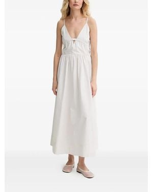 Herskind Maxikleid mit Nadelstreifen - Weiß