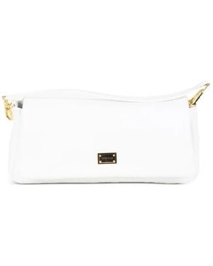 Marc Ellis Logo-Plaque Virginia Clutch Bag - Natural
