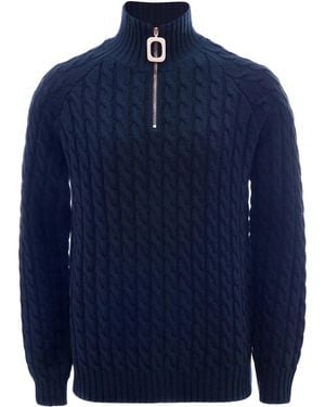 JW Anderson Kabelgebreide Trui - Blauw