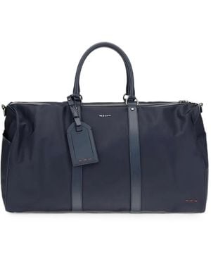 Kiton Reisetasche Mit Logo-Schild - Blau