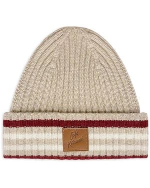 Café Kitsuné Logo-Patch Beanie Hat - Natural