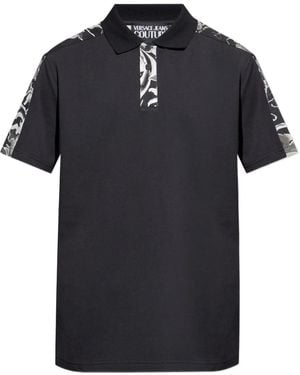 Versace Jeans Couture Baroque-Print Polo Shirt - Black