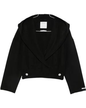 Sportmax Hooded Cropped Coat - Black