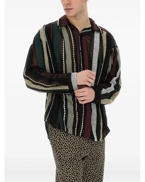 A.I.E. Stripe-Embroidered Shirt - Black