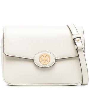 Tory Burch Robinson Spazzolato Schoudertas - Naturel