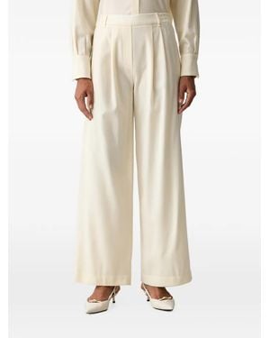Ermanno Scervino Pleated Wide-Leg Pants - Natural