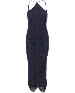 Bless Jade Fringe-Embellished Maxi Dress - Blue
