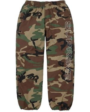 Supreme Spellout Camouflage Ripstop Track Trousers - Green