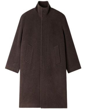 Sandro Manteau À Col Montant - Marron