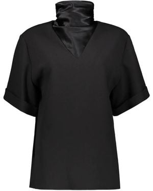 Ellery Drape Neck Blouse - Black