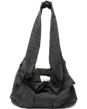 Feng Chen Wang Sac Porté Épaule À Poches À Rabat - Noir