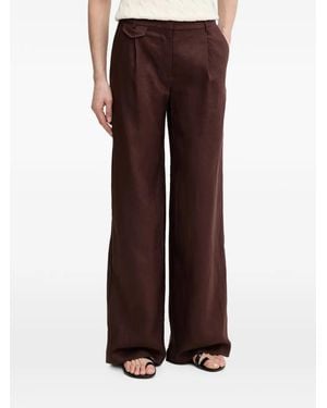 Bardot Geordy Pleated Wide-Leg Pants - Brown