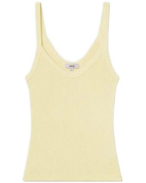Agolde Jordan Ribbed-Knit Scoop-Neck Tank Top - Yellow