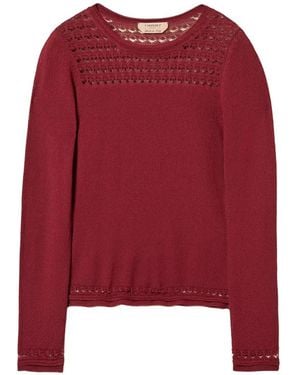 Twinset Pullover Mit Zopfmuster - Rot