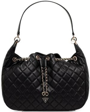 Guess Juliet Quilted Hobo Bag - Black