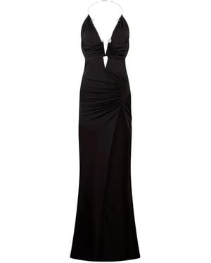 Philipp Plein Robe Fendue À Ornements - Black