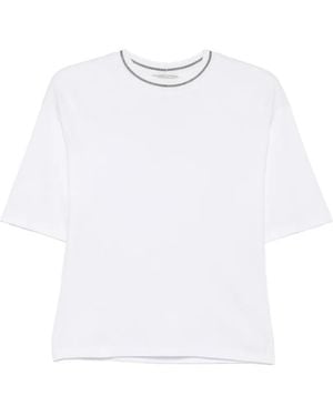 Antonelli Adima Monili-Trim Short-Sleeve T-Shirt - White