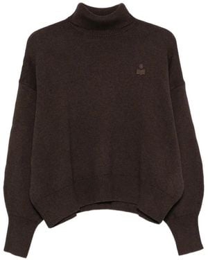Isabel Marant Logo-Patch Roll-Neck Jumper - Black