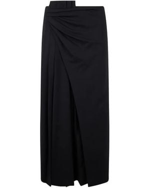 Alberta Ferretti Draped Maxi Skirt - Black