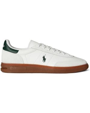 Polo Ralph Lauren Bedford Logo-Embroidered Lace-Up Trainers - White