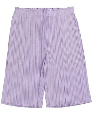 Pleats Please Issey Miyake Fully-pleated Shorts - Purple