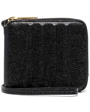 Thom Browne 4-Bar Debossed Compact Wallet - Black