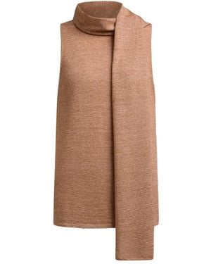 12 STOREEZ Scarf Jumper - Brown