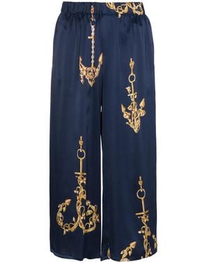 Natasha Zinko Silk Nautical Track Trousers - Blue