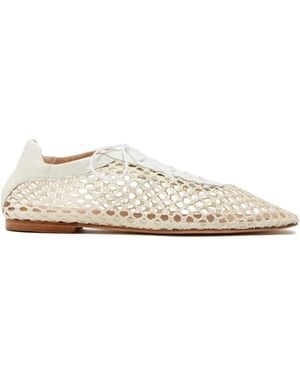 Andrea Gomez Antonia Mesh Lace-Up Oxford Shoes - White