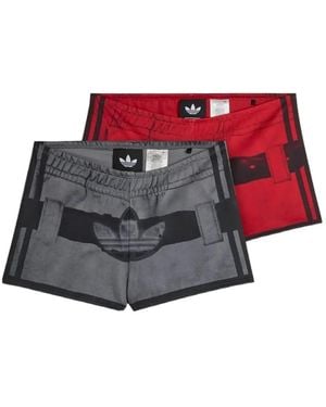 AVAVAV X Adidas Originals Logo-Print Shorts (Set Of Two) - Red